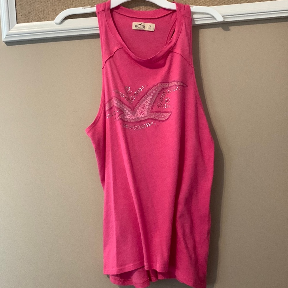 Womens Logo Pink Tank Top (Hollister)